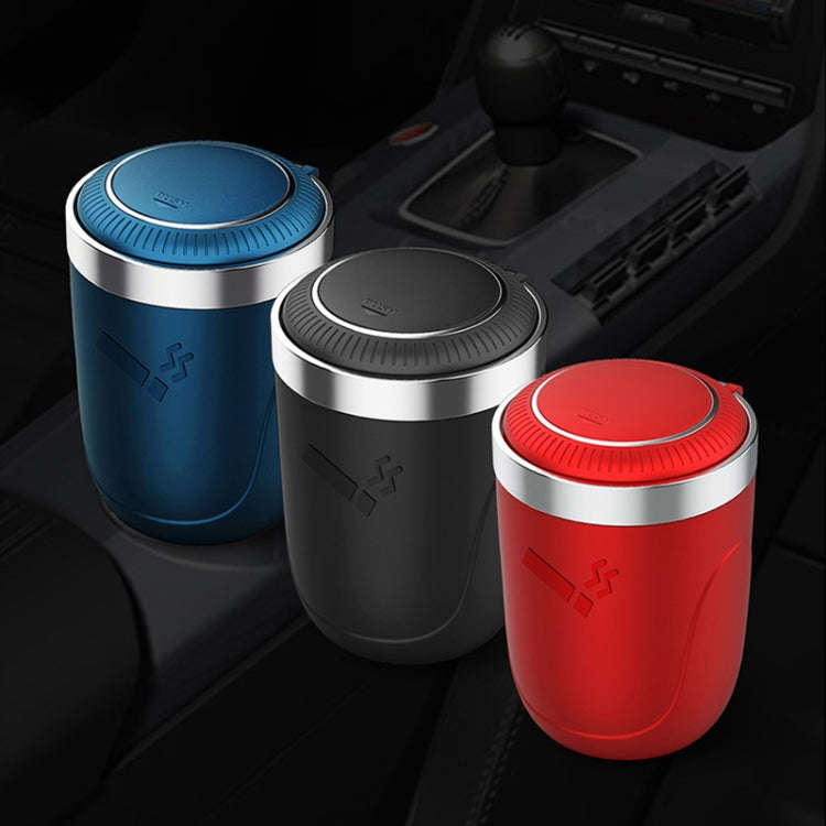 Portable Car Stainless Steel Liner Cigarette Ashtray with Light(Dark Blue)