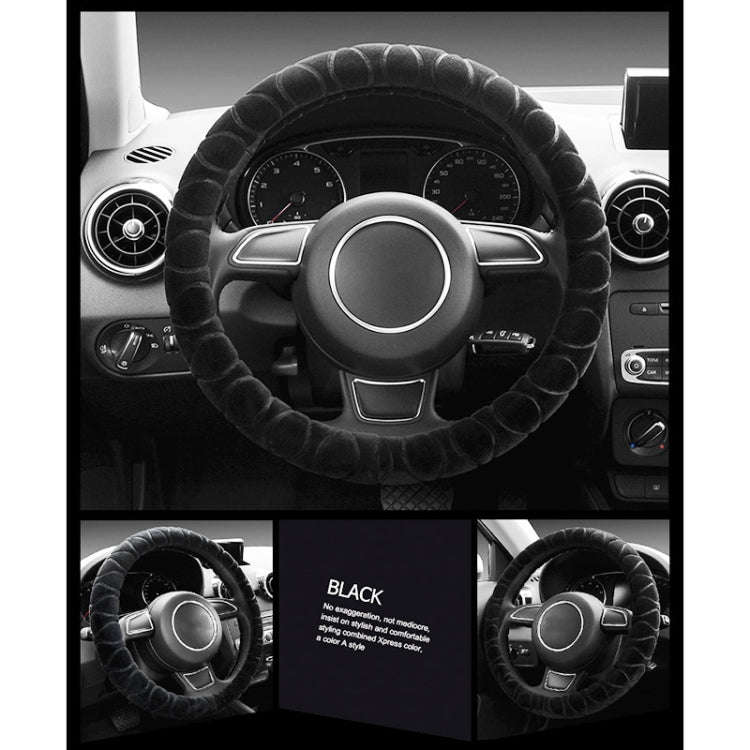 Car Universal Short Plush Warm Anti-skid Steering Wheel Cover, Adaptation Steering Wheel Diameter...