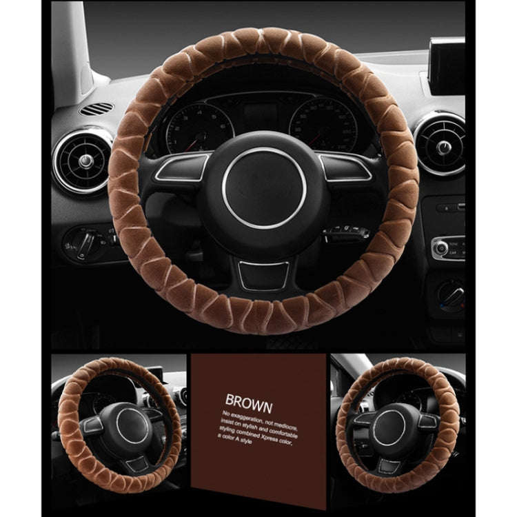 Car Universal Short Plush Warm Anti-skid Steering Wheel Cover, Adaptation Steering Wheel Diameter...