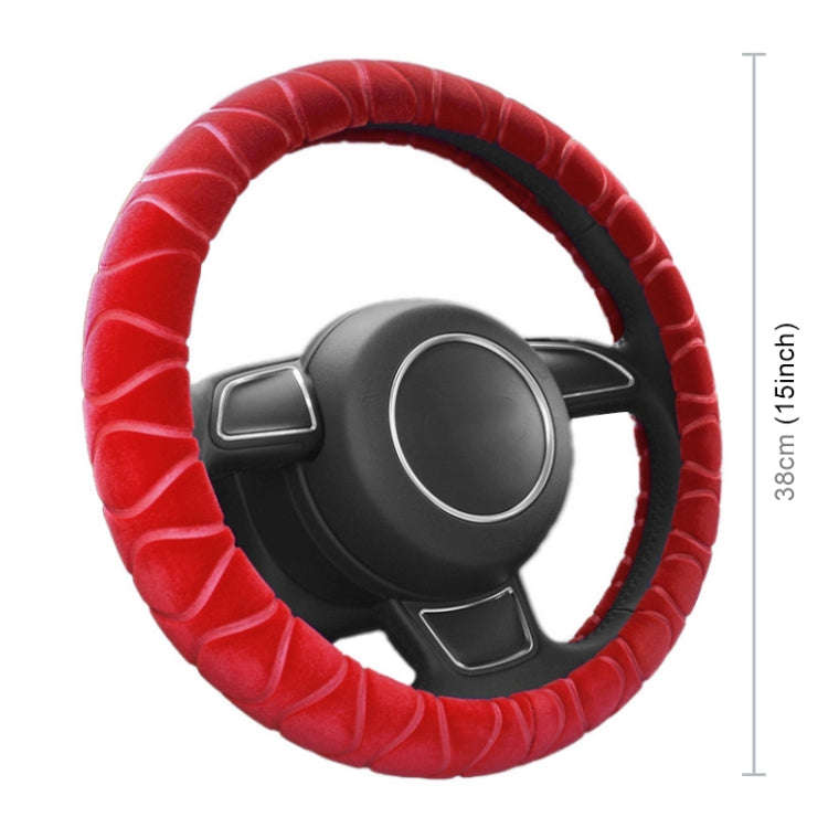 Car Universal Short Plush Warm Anti-skid Steering Wheel Cover, Adaptation Steering Wheel Diameter...