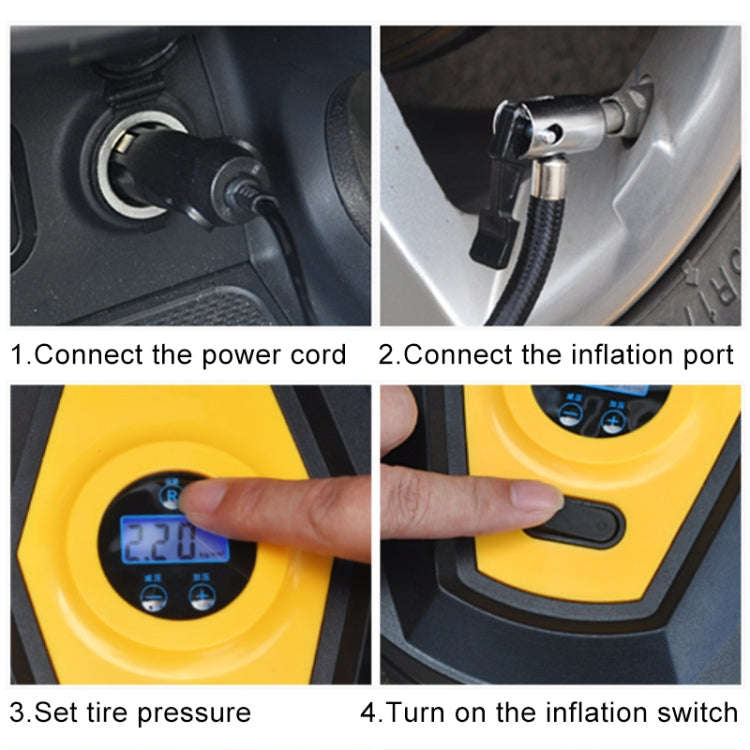 DC12V 120W Portable Multifunctional Round Car Air Pump with Digital Display