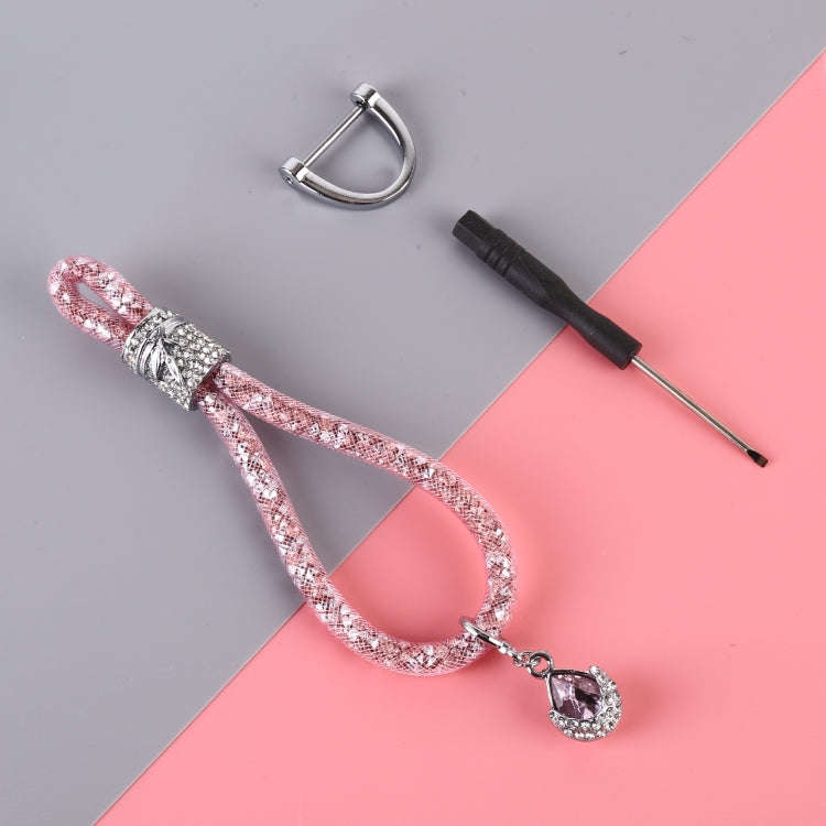 Car Diamond Metal + Plastic Keychain (Pink)