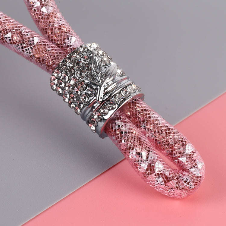 Car Diamond Metal + Plastic Keychain (Pink)