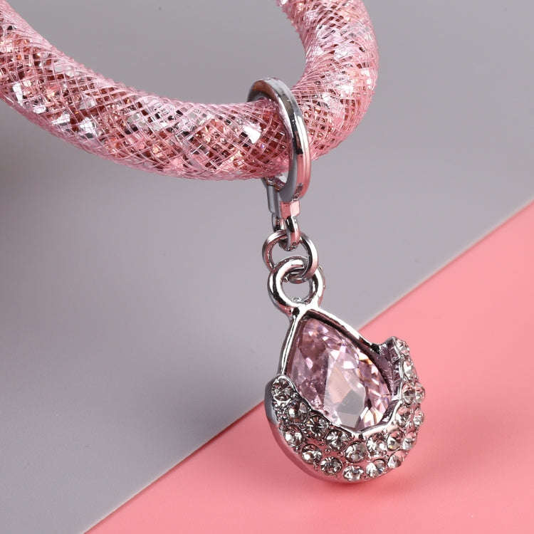 Car Diamond Metal + Plastic Keychain (Pink)