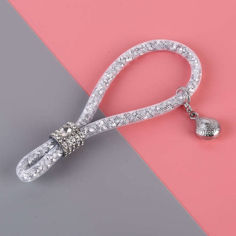 Car Diamond Metal + Plastic Keychain (White)