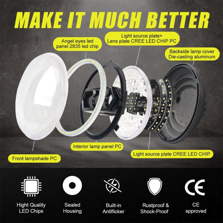 Motorcycle Crystal 5.75 inch LED Headlight Modification Accessories