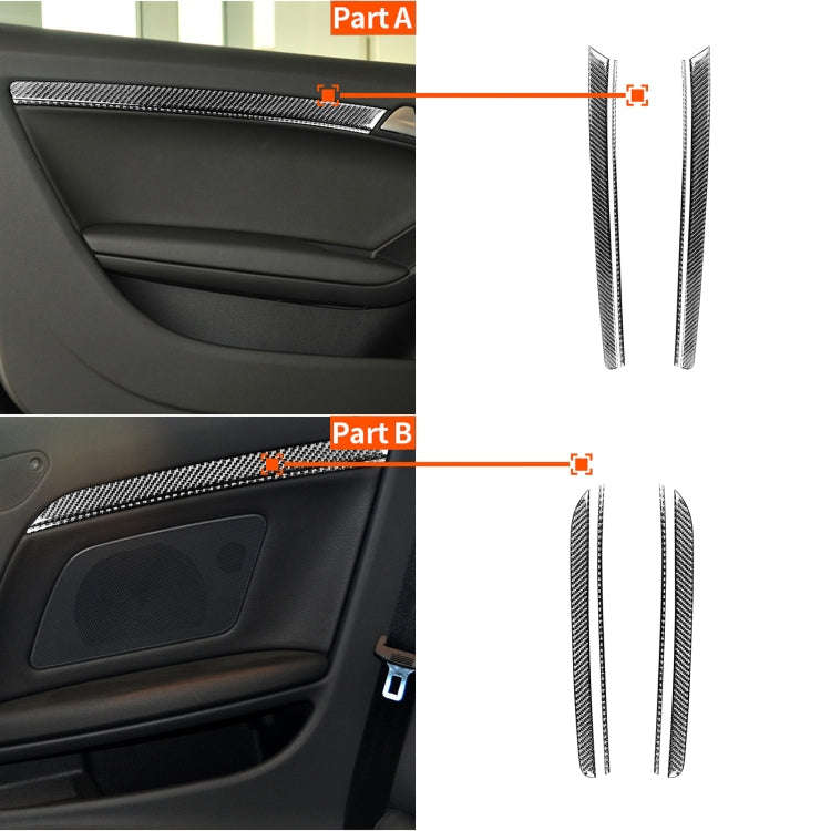 8 in 1 Car Carbon Fiber Door Panel Decorative Sticker for Audi A5 Hard Top 2008-, Left and Right ...
