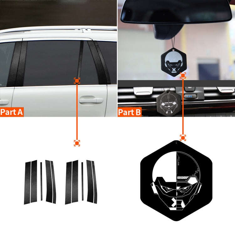 10 in 1 Car Carbon Fiber Door and Window Pillar Decorative Sticker for Volvo XC90 2003-2014, Left...