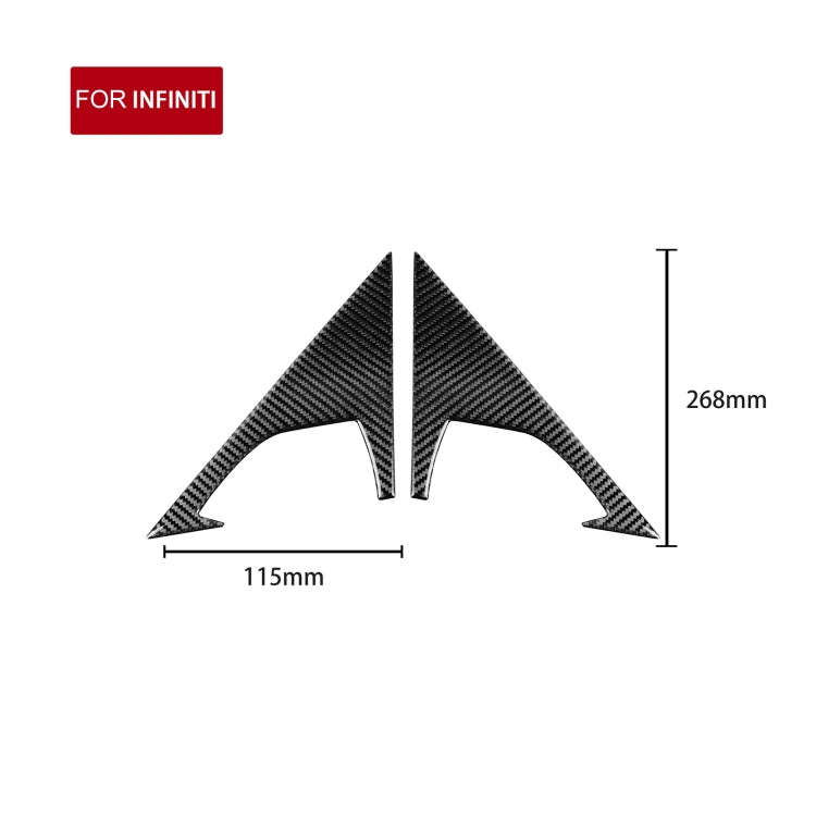 2 PCS Car Carbon Fiber Front Triangle Decorative Sticker for Infiniti FX 2009-2013/QX70 2014-, Le...