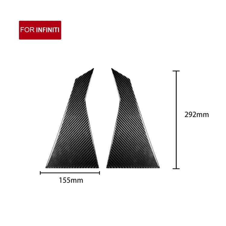 2 PCS Car Carbon Fiber Rear A Pillar Decorative Sticker for Infiniti FX 2009-2013/QX70 2014-, Lef...