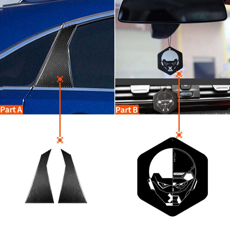 2 PCS Car Carbon Fiber Rear A Pillar Decorative Sticker for Infiniti FX 2009-2013/QX70 2014-, Lef...