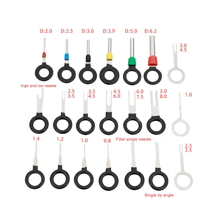21 in 1 Car Plug Circuit Board Wire Harness Terminal Extraction Pick Connector Crimp Pin Back Nee...