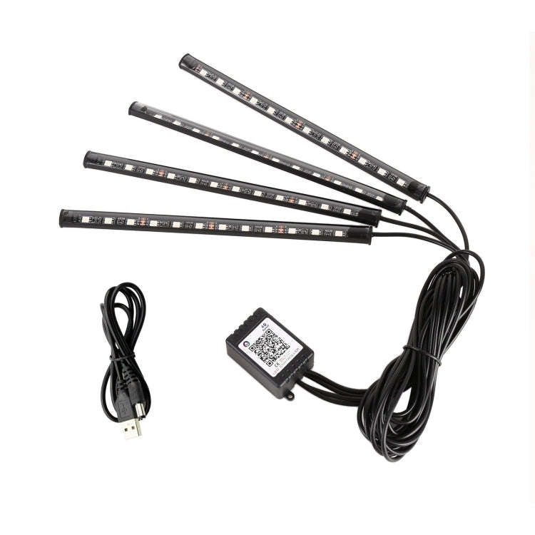 4 in 1 Universal Car USB 8-color APP Control LED Atmosphere Light Decorative Lamp, with 12LEDs La...
