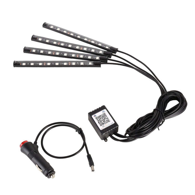 4 in 1 Universal Car Cigarette Lighter 8-color APP Control LED Atmosphere Light Decorative Lamp, ...