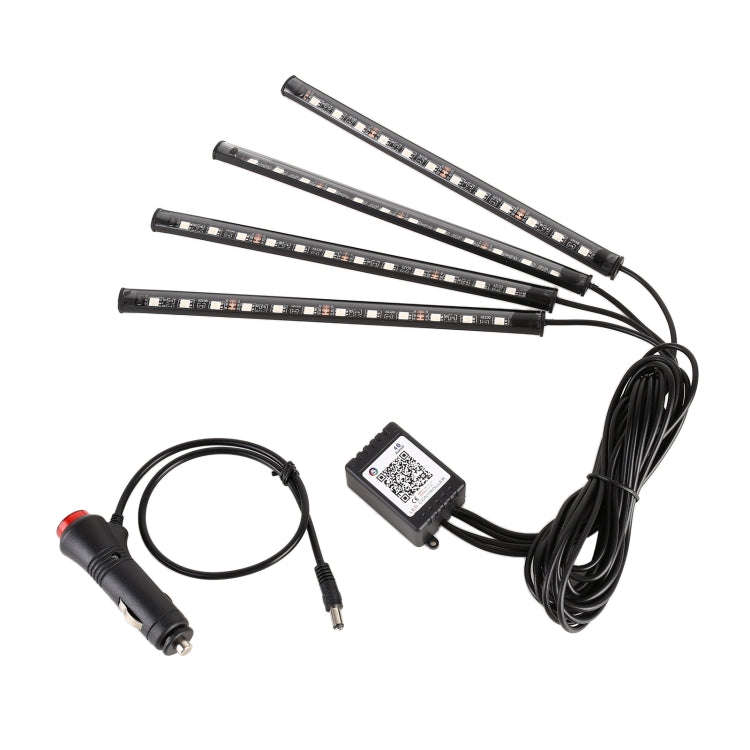 4 in 1 Universal Car Cigarette Lighter 8-color APP Control LED Atmosphere Light Decorative Lamp, ...