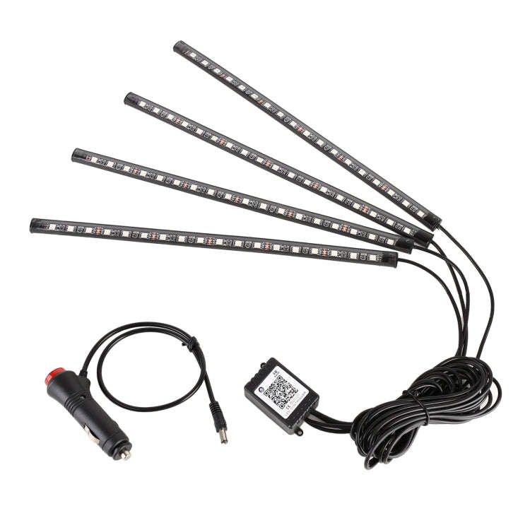 4 in 1 Universal Car Cigarette Lighter 8-color APP Control LED Atmosphere Light Decorative Lamp, ...