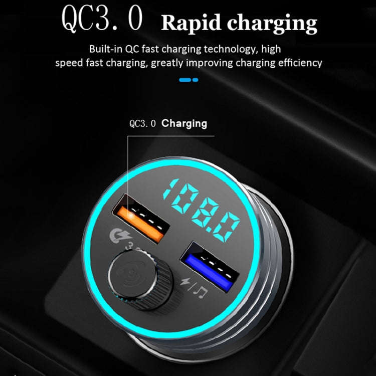 C1 Multifunctional Car Dual USB Charger MP3 Music Player Bluetooth FM Transmitter (Black)