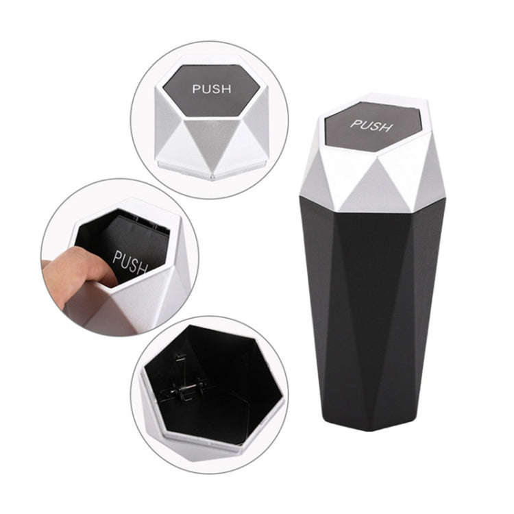 Car Mini Trash Can Desktop Storage Box(Black)