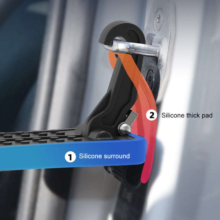 Multi-functional Car Door Sill Step Pedals Pads with Safety Hammer(Black)