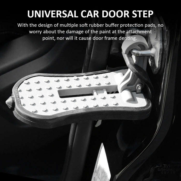 Multi-functional Car Door Sill Step Pedals Pads with Safety Hammer(Black)