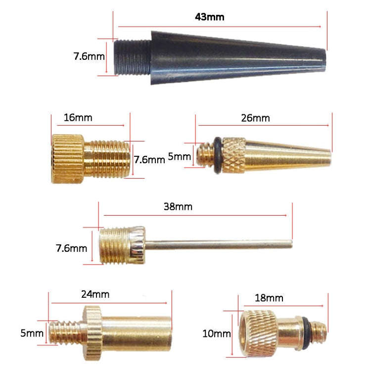 16 in 1 A Inflator Adapter French Mouth / US Mouth / UK Mouth Inflation Needle Adapter