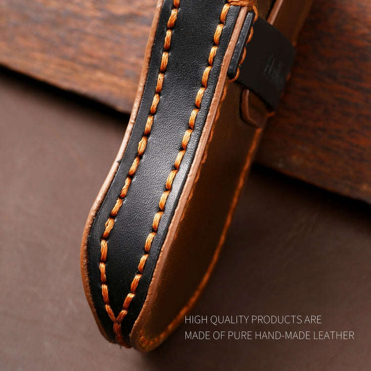 Hallmo Car Cowhide Leather Key Protective Cover Key Case for Geely Emgrand B Style(Brown)