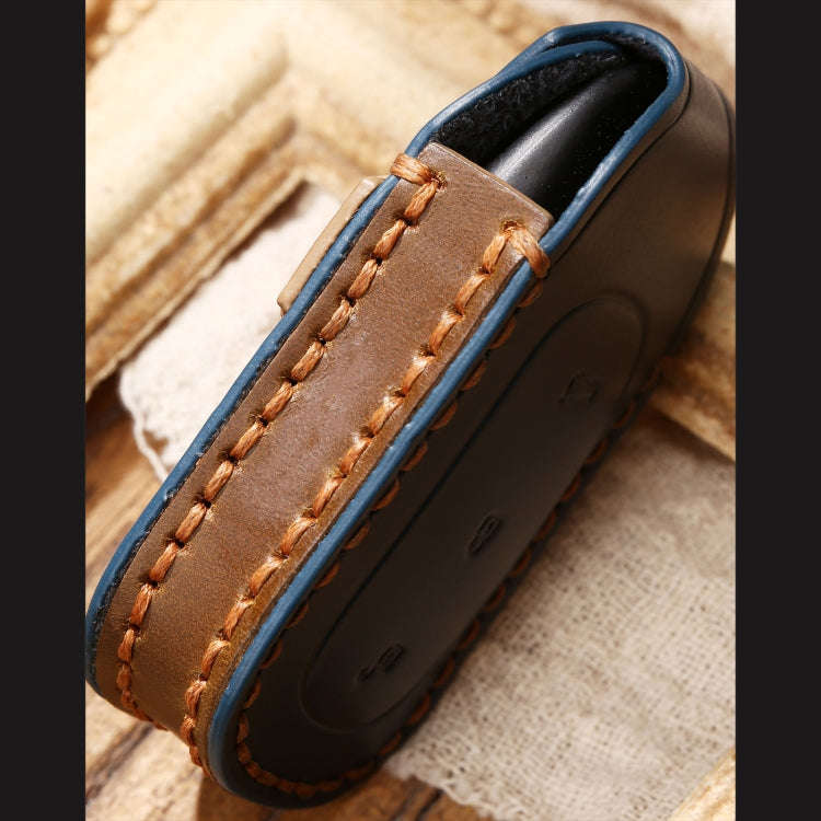 Hallmo Car Cowhide Leather Key Protective Cover Key Case for LEADING IDEAL One(Brown)