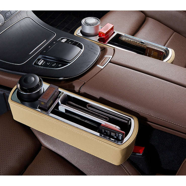 Car Multi-functional Wireless Fast Charge Console PU Leather Box Cup Holder Seat Gap Side Storage...