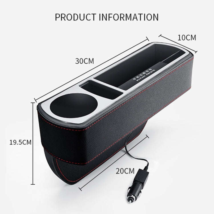 Car Multi-functional Wireless Fast Charge Console PU Leather Box Cup Holder Seat Gap Side Storage...