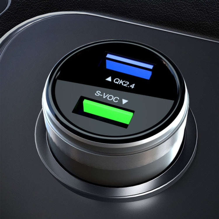 Dual USB 66W Car Flash Charger for OPPO / Huawei (Red)