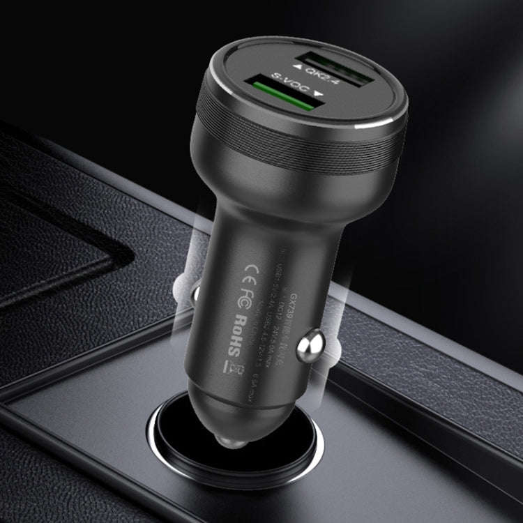 Dual USB 66W Car Flash Charger for OPPO / Huawei (Red)