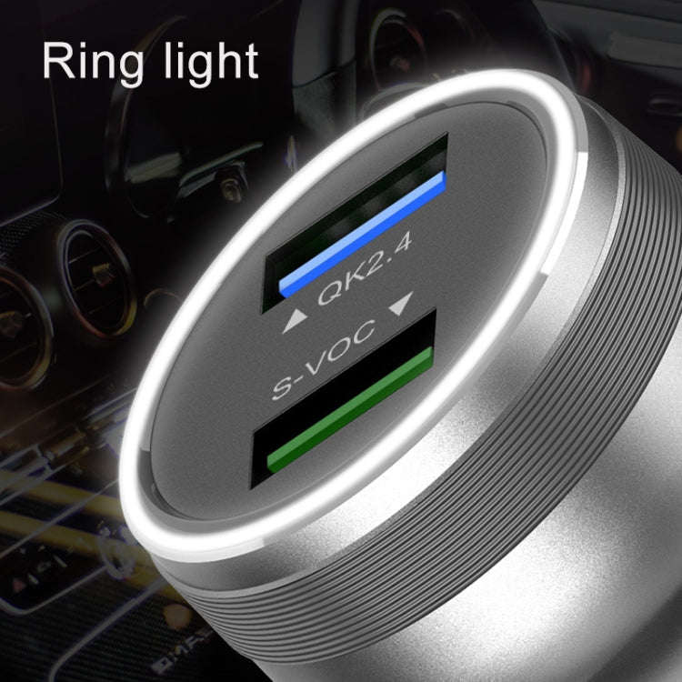 Dual USB 66W Car Flash Charger for OPPO / Huawei (Red)