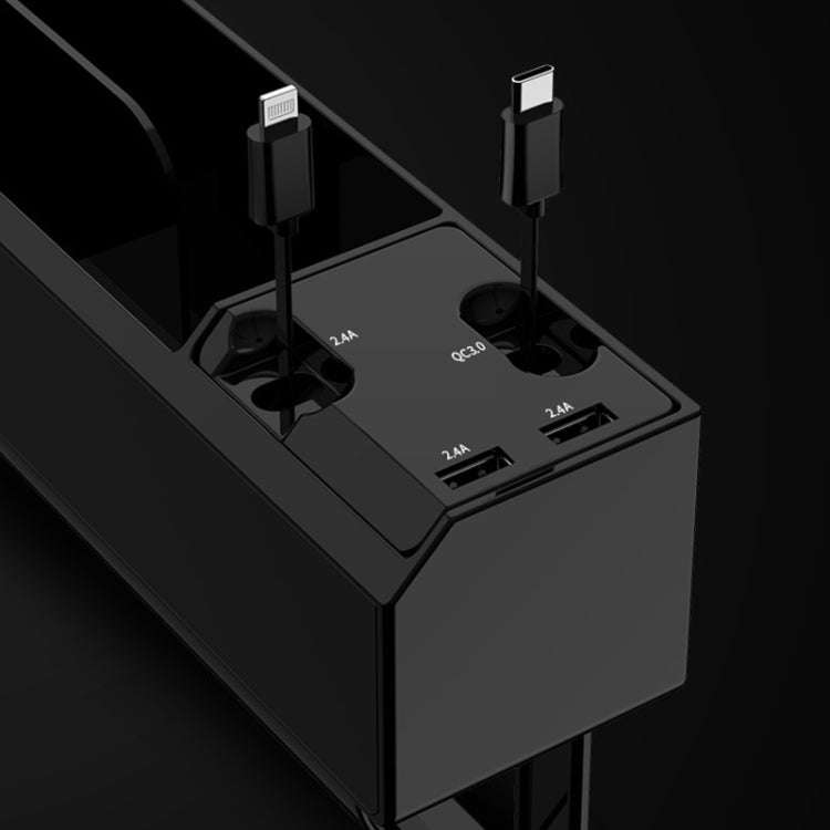 USB-C / Type-C + 8PIN Interface Car Multi-functional Cup Holder Seat Gap Side Storage Box