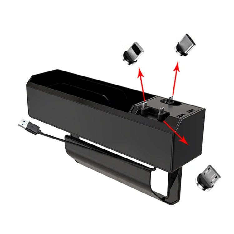 Micro USB + USB-C / Type-C + 8PIN Interface Car Multi-functional Cup Holder Seat Gap Side Storage...