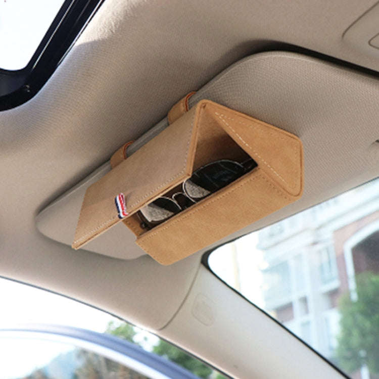 530 Car Glasses Storage Bag Glasses Box (Beige)