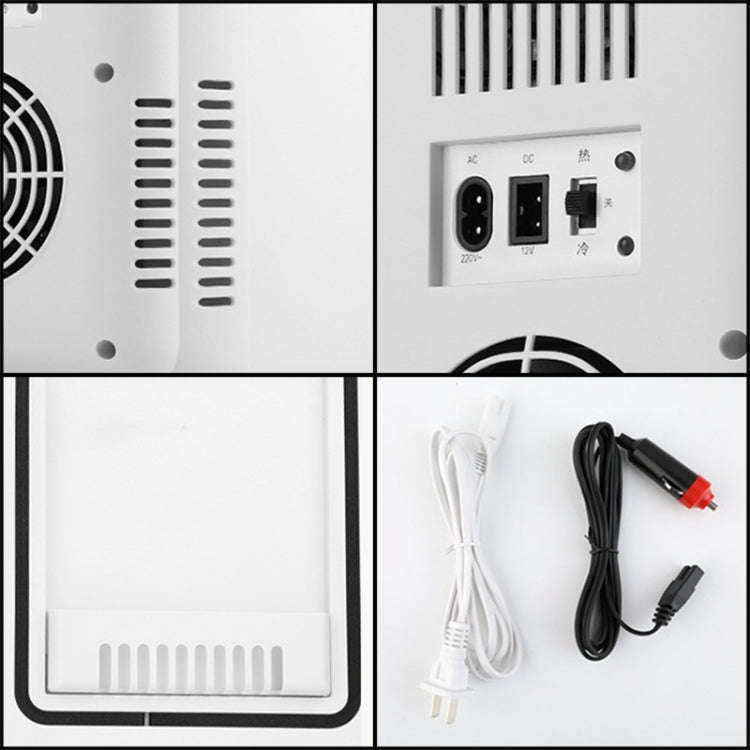 8L 37-48W Car / Home Mini Refrigerator, EU Plug(White)