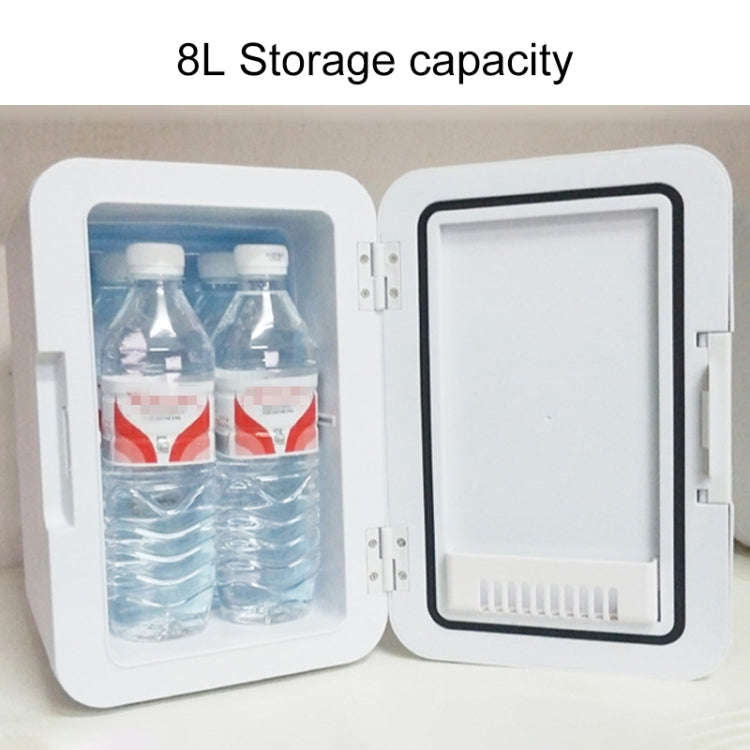 8L 37-48W Car / Home Mini Refrigerator, EU Plug(White)