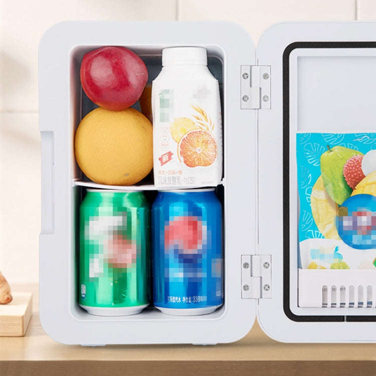 8L 37-48W Car / Home Mini Refrigerator, EU Plug(White)