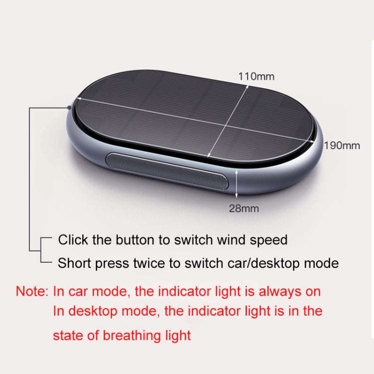 Car Wireless Negative Ion Solar Air Purifier(Blue)