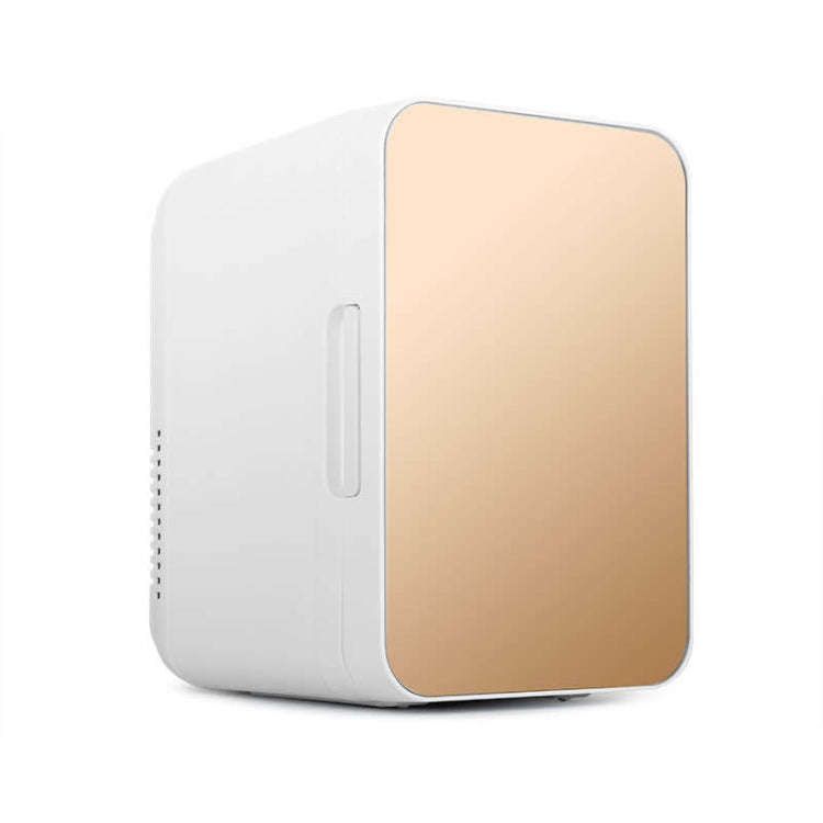 8L 37-48W Tempered Glass Panel Car / Home Mini Refrigerator US Plug(Gold)
