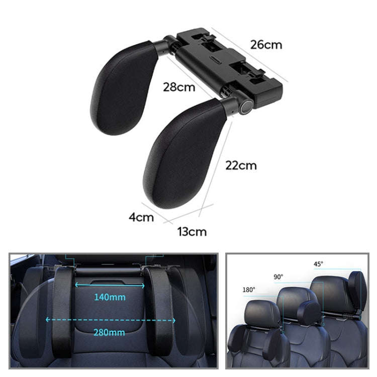 A05 Adjustable Car Auto U-shaped Memory Foam Neck Rest Cushion Seat Pillow with Hook & Mobile Pho...