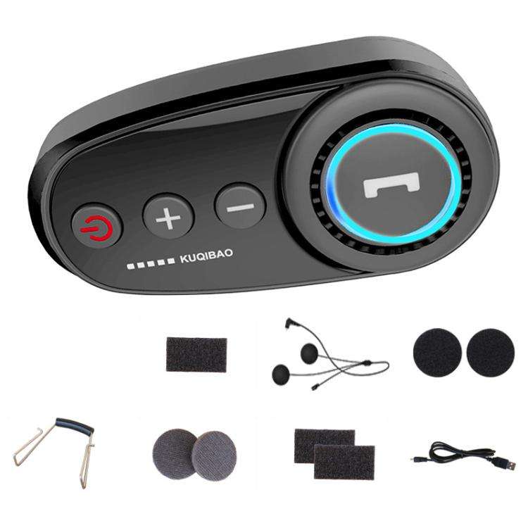 K10 Motorcycle Bluetooth Helmet Headset, Black Hidden Microphone