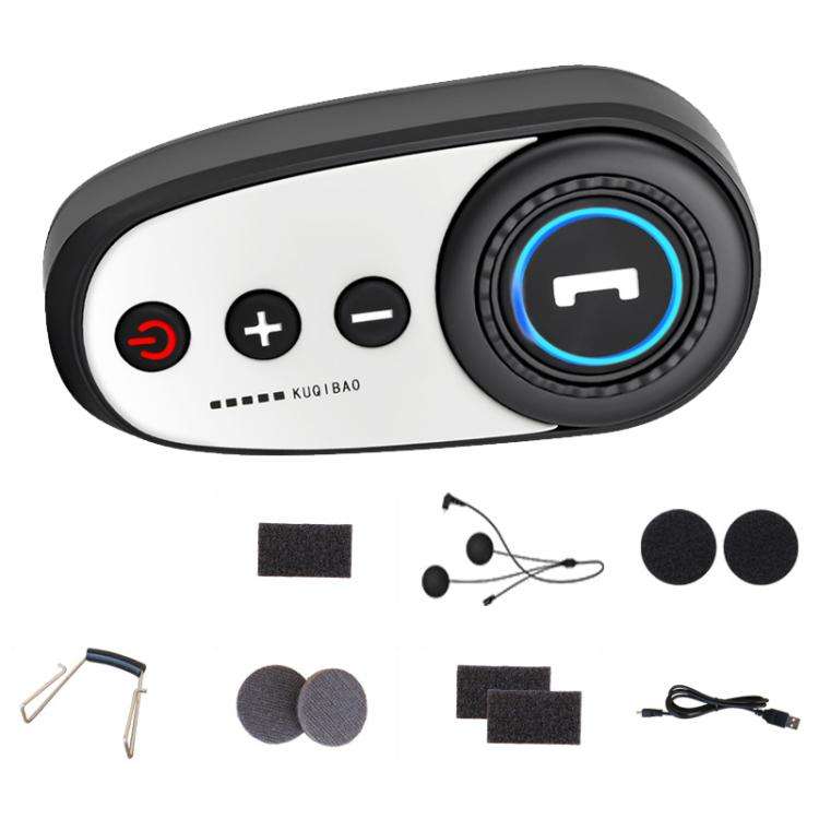 K10 Motorcycle Bluetooth Helmet Headset, White Hidden Microphone