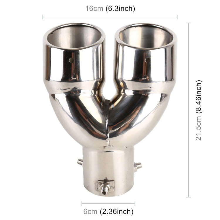 Universal Car Styling Stainless Steel Elbow Exhaust Tail Muffler Tip Pipe, Inside Diameter: 6cm (...