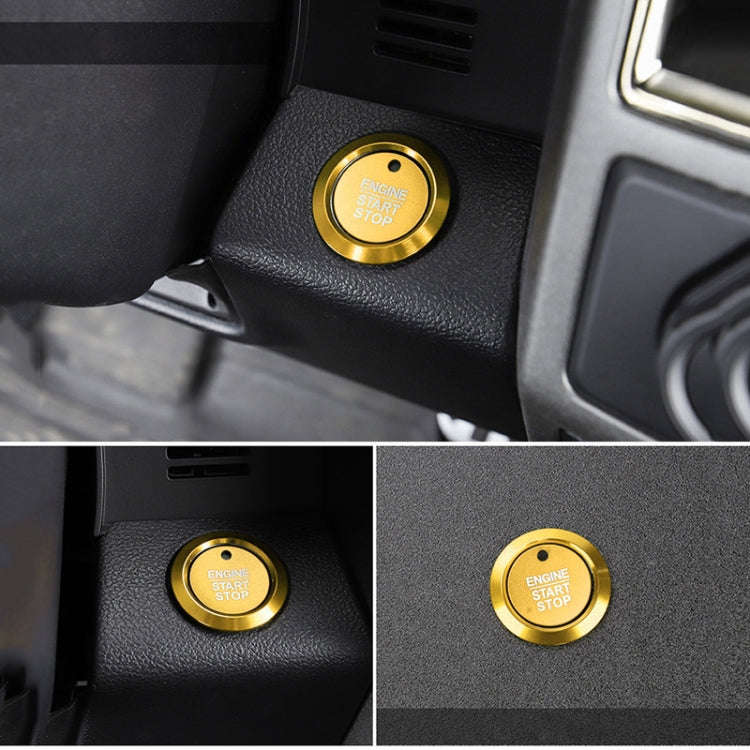 Car Engine Start Key Push Button Ring Trim Sticker Decoration for Ford F150 (Gold)