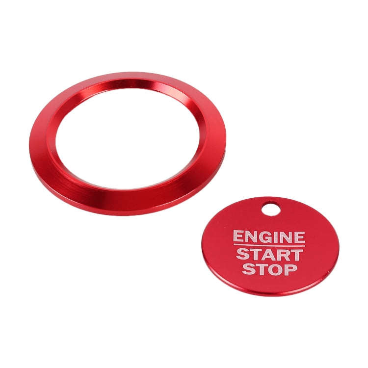 Car Engine Start Key Push Button Ring Trim Sticker Decoration for Ford F150 (Red)