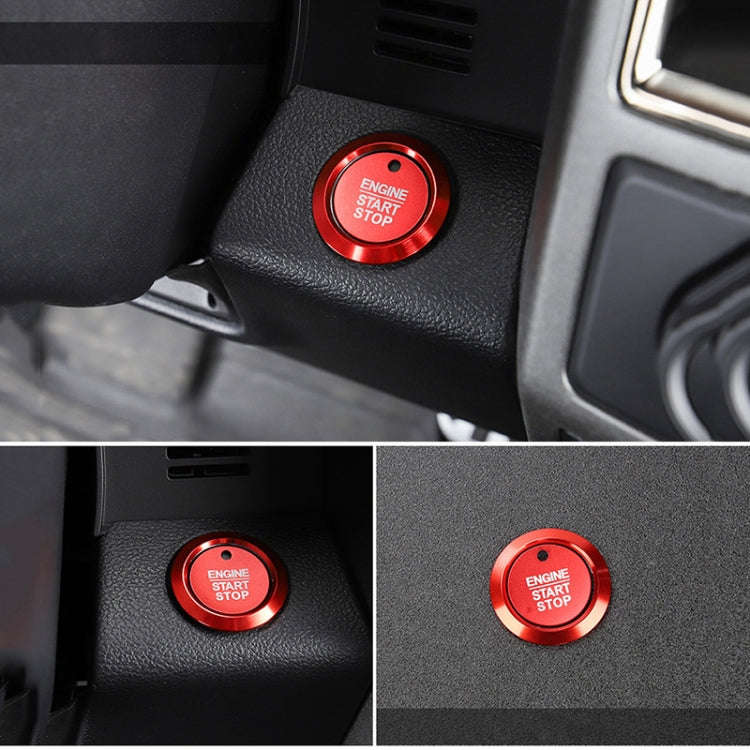 Car Engine Start Key Push Button Ring Trim Sticker Decoration for Ford F150 (Red)