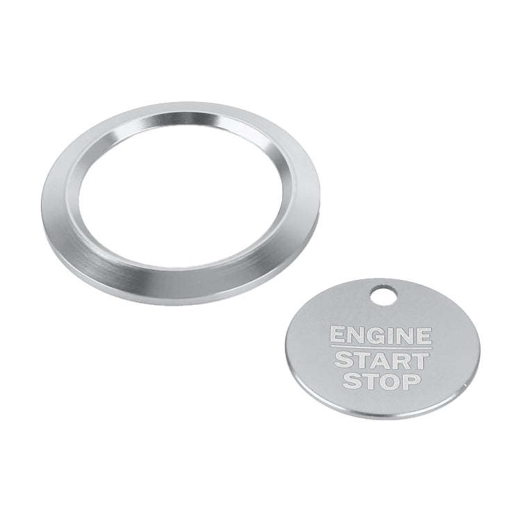 Car Engine Start Key Push Button Ring Trim Sticker Decoration for Ford F150 (Silver)