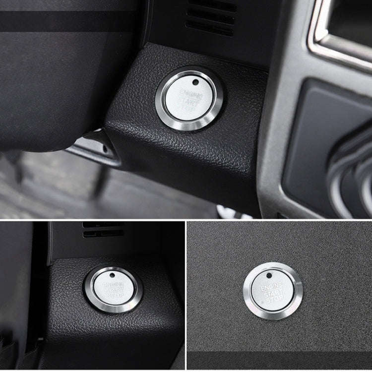 Car Engine Start Key Push Button Ring Trim Sticker Decoration for Ford F150 (Silver)