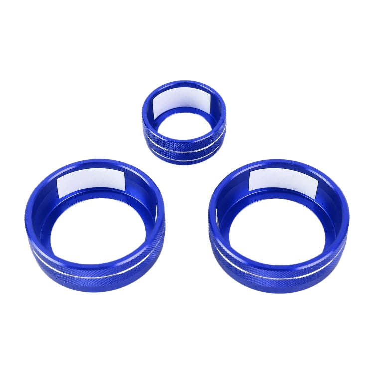 3 PCS Car Metal Air Conditioner Knob Case for Honda CR-V 2017-2021 (Blue)